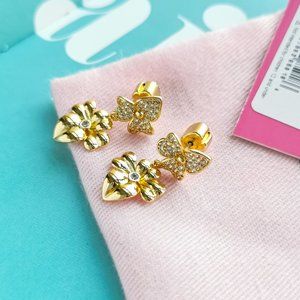 Precious Pansy Pave Drop Earrings
